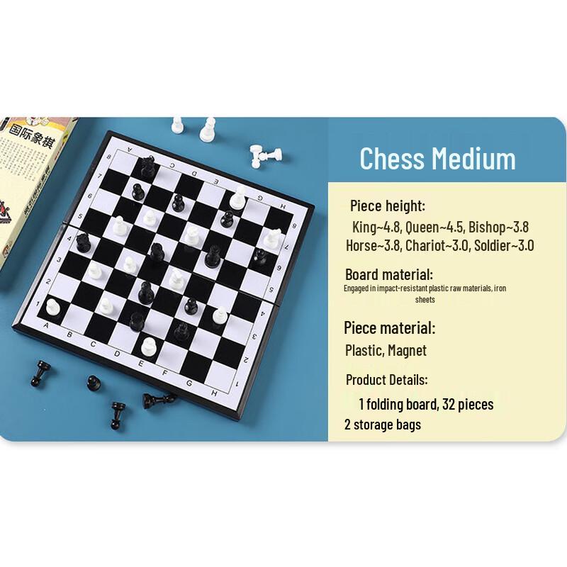 Brangdy Magnetic Portable Chess Set for Children