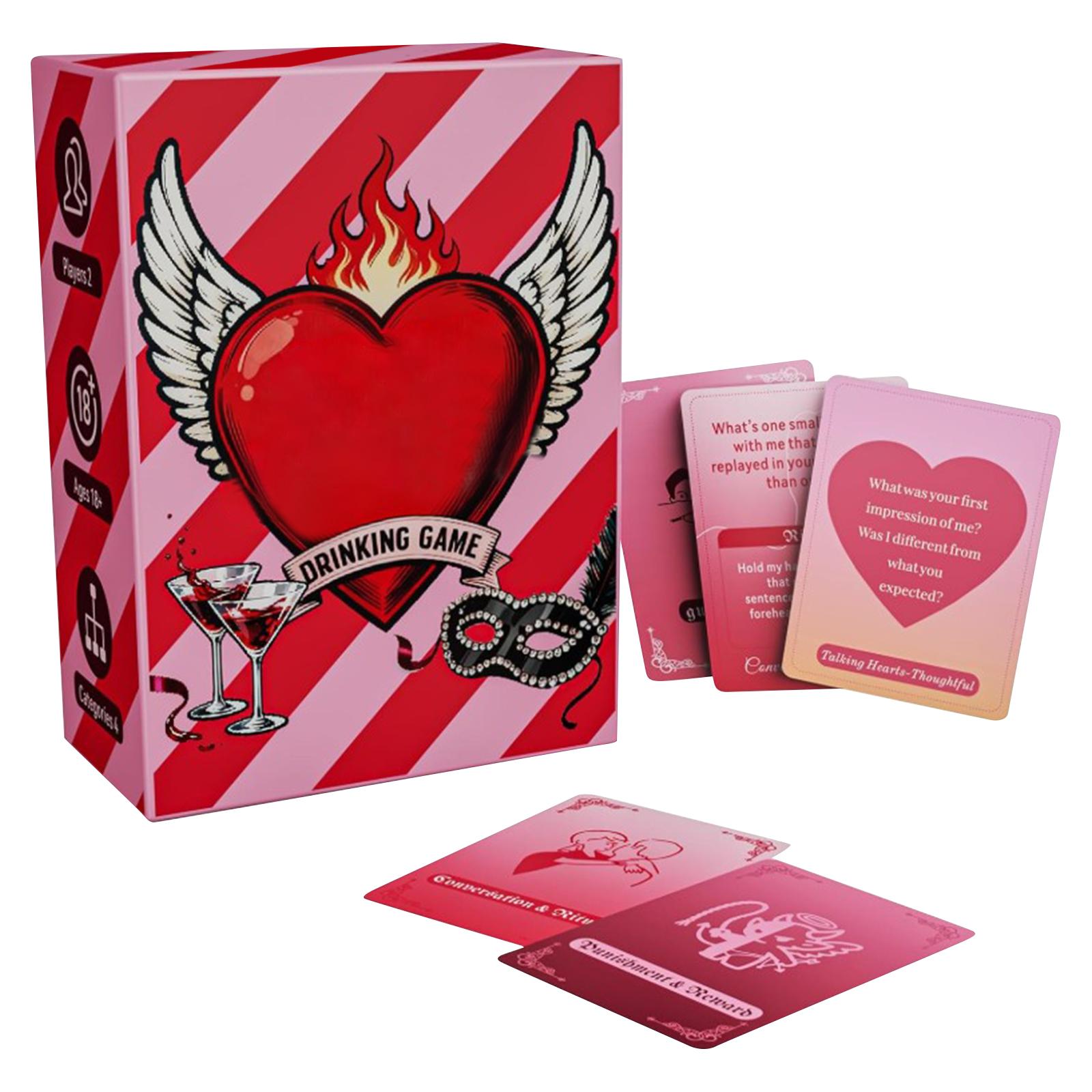 

Couples Drinking Game Card Set Relationship Question Cards for Adults Party Game Includes 100+ Interactive Cards for Two Players One Size червоний