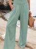 Cross2026 Women's Comfortable Cotton Linen Mid-Waist Long Pants - Casual Spring European American Style