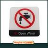 Pop Black Acrylic Creative Signage No Open Water Sign Wall Label Sticker Warning Badge for Factory Workshops Laboratories Specific Construction Areas