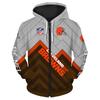 Europäischer und amerikanischer Herren- und Damen-Pullover mit Digitaldruck NFL-Fußball durchgehender Reißverschluss Kapuzenpullover, Strickjacke