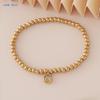 MHS.SUN Stainless Steel Gold Plated 12 Months Birthstone Beaded Bracelets For Women Men Zircon Water Droplet Charm Trend Jewelry
