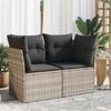 Vidaxl Divano da Giardino con Cuscini, 2 Posti, Grigio Chiaro, Polyrattan