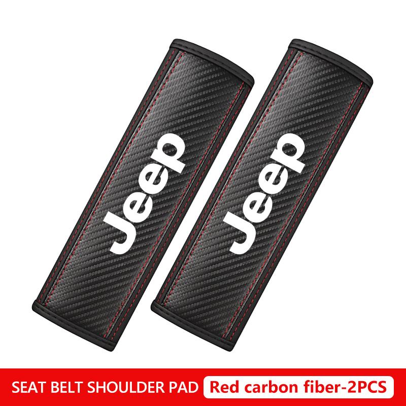 For Jeep Car Seat Belt Cover Shoulder Strap Pad Auto Accessories Grand Cherokee Wrangler JK Renegade Gladiator Compass AKN1