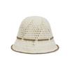VARZAR Heart Chain Crochet Ribbon Bucket Hat Beige