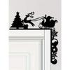 1PC Metal Sleigh Wall Stickers: Door Corner & Party Decor