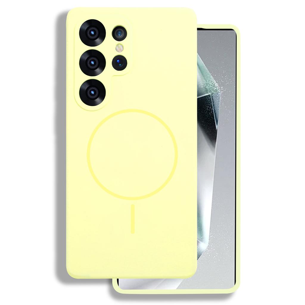 Bulk Purchasing For Samsung Galaxy S25 Ultra Magnetic Case Liquid Silicone+PC Phone Back Cover