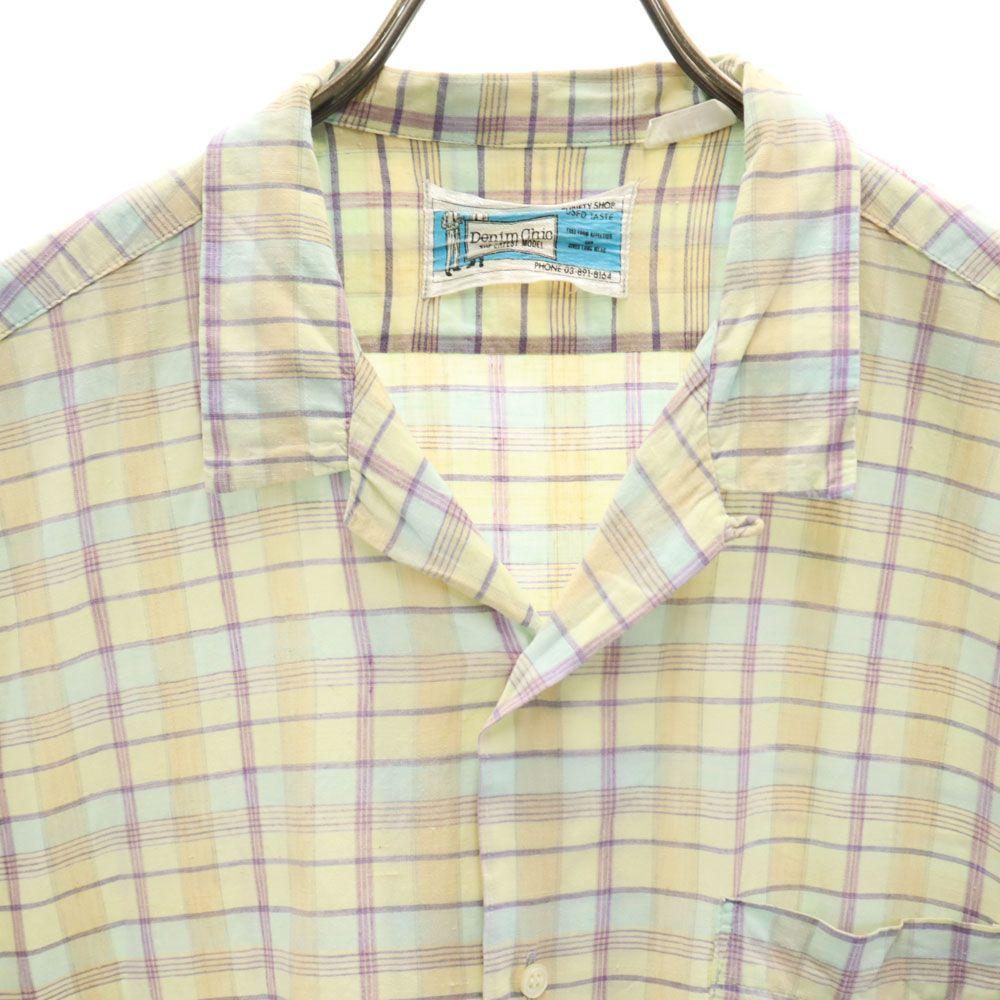 Denim Chic THE LATEST MODEL 60s Vintage Check Short Sleeve Open Collar Shirt Men's Used