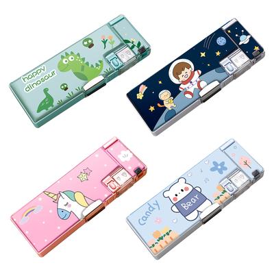 Pencil Bag Cute Cartoon Style Double Sided Inbuilt Sharpener Portable Large Capacity Large Pencil Ca