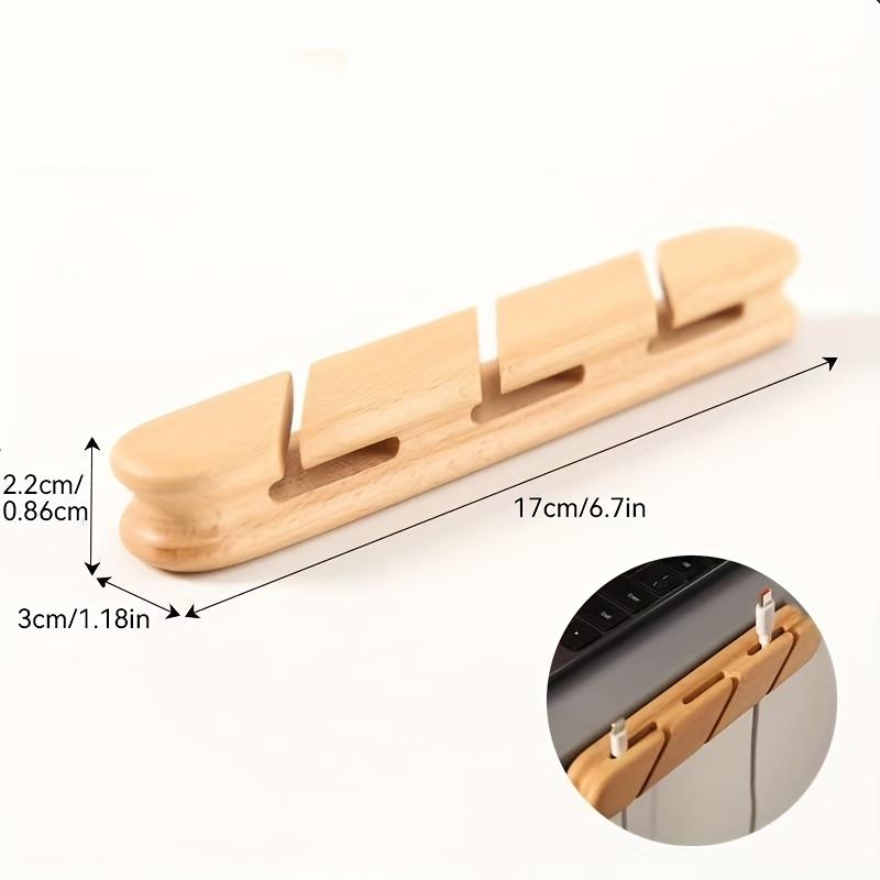 1PC Solid Wood Cable Clip-on Cable Organizer, Suitable for USB Charging Cables, Power Cords, and Mouse Cables. Wooden Cable Holder, Cable Organizer.