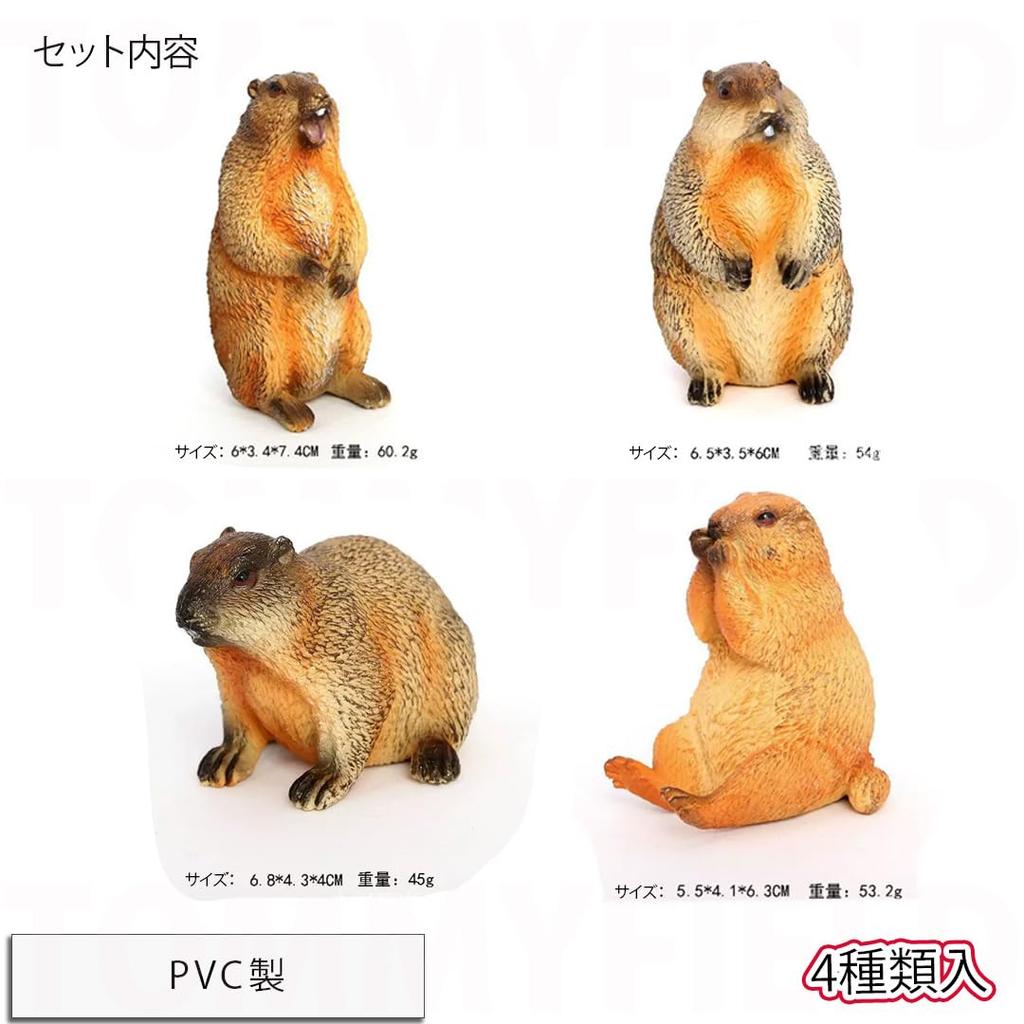 TOMMYFIELD Marmot Figurine, Realistic Animal, Living Room, Garden Decor, Entryway (Marmot) [Parallel Import]