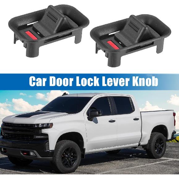

ACROPIX Front Rear Door Lock Lever Knob Replacement Fit for Chevy Suburban Silverado Avalanche for GMC Sierra Yukon - Pack of 2