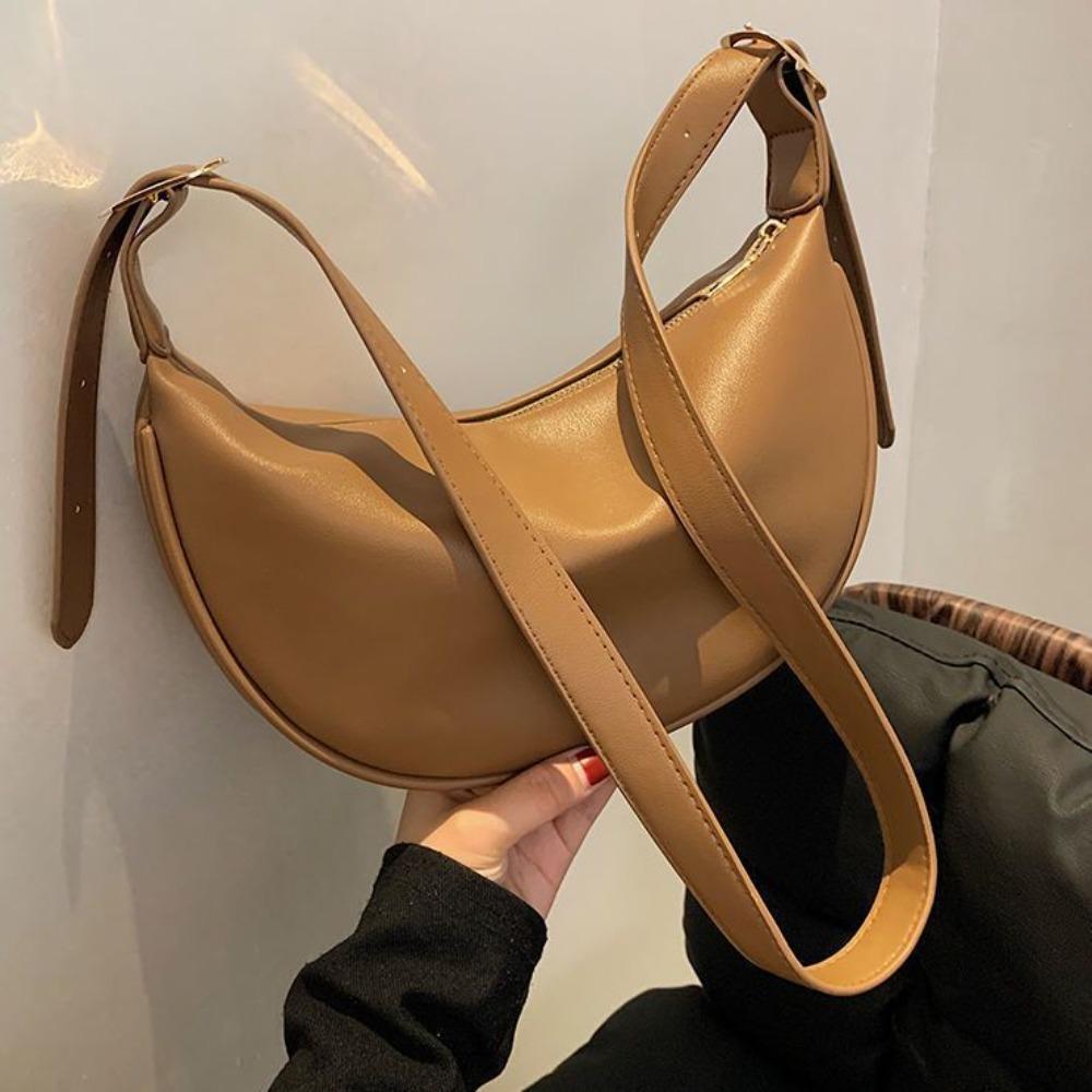 Fashion bag women's new retro high-end ins niche dumpling bag versatile soft leather shoulder messenger bag