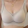 Jelly seamless underwear women's thin big breasts show small anti-sagging fat mm large size bras gather and close the secondary breasts to support