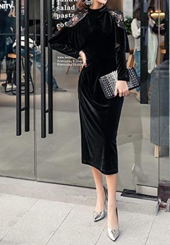 Top a Spodní Slim Pružinový Pružinový Dlouhý Pruhovaný Černý Černý SC96 BK 3XL [Shion] Šaty, Velur, Formální, Luxusní, Krajka, Svatba, Párty, Poloformální,