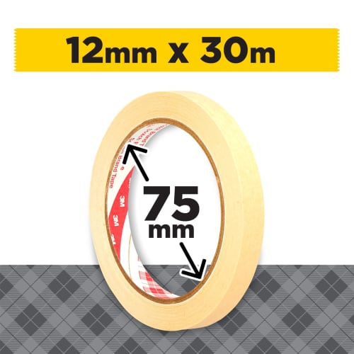 3M Scotch Masking Tape Drafting Tape with Cutter Paper Box 12mm x 30m 230-3-12