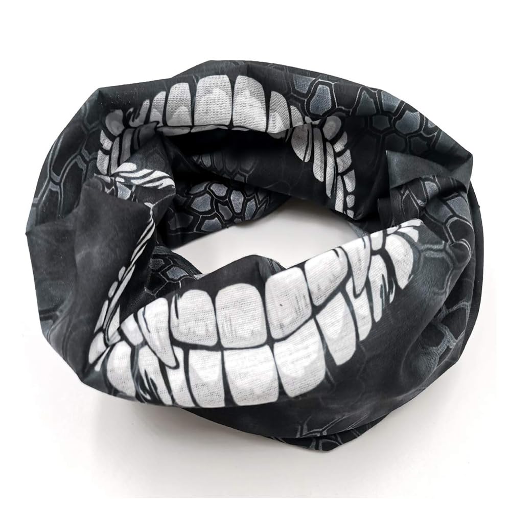 Vrunyuoi Dünner, leichter, elastischer, weicher Totenkopf-Gesichts- und Nackenwärmer, Halbgesichtswärmer, wind- und staubdicht, Outdoor-Aktivitäten wie Radfahren, Schwarz