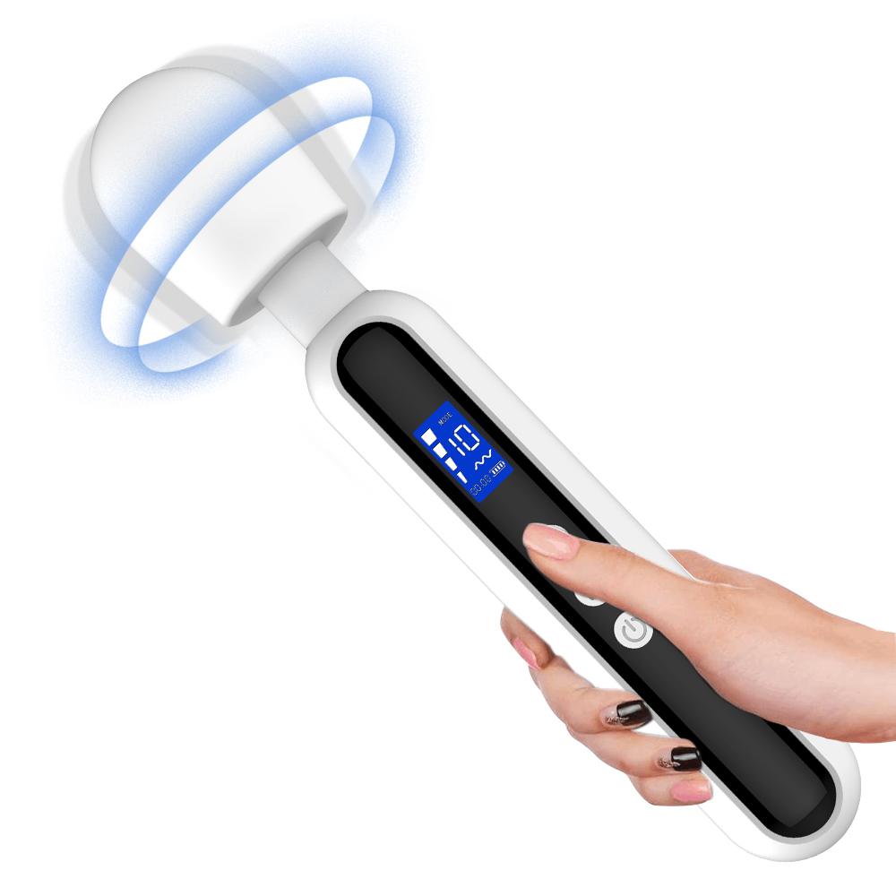 Multi functional massage stick LCD display timing vibrator silicone material 10 frequency 4-speed waterproof charging model