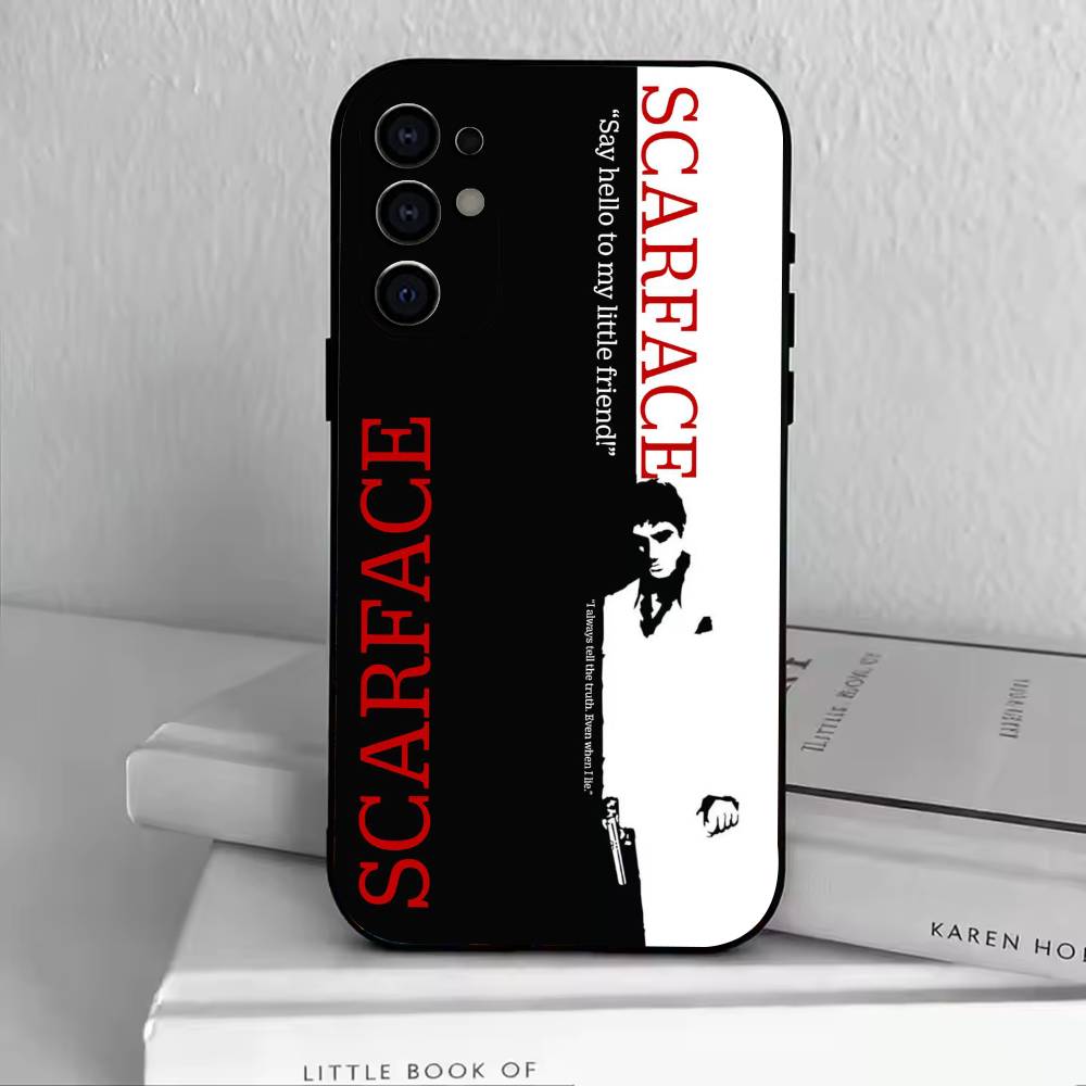 T-Tony Montana Phone Case For Samsung S25,S24,S21,S22,S23,S30,Ultra,S20,Plus,Fe,Lite,Note,10,Black Cover