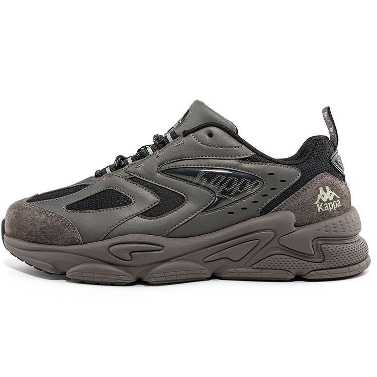 Kappa Back To Back Vintage Trend Daily Casual Comfortable Design Low Top Dad Shoes Unisex Sneaker Gray Black K0CZ5MC50-1108