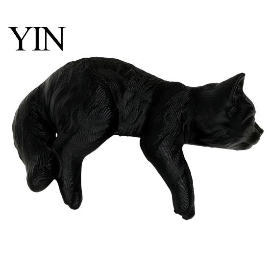 Cat Shelf Decoration Cute Figurine Computer Monitor Decor, 3D Printed Screen TV Topper, Small Kitten Car Dashboard Ornament for Rearview Mirror,