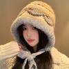Vintage Fair Island style knitted pullover hat hat women's autumn and winter warm face small wool hat