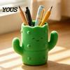 Desktop Pen Organizer Cactus Shape Holder, 3D Printed Cute Pencil Organizer, Holder Storage Tube, for Makeup Brushes And Office Supplies Small Item