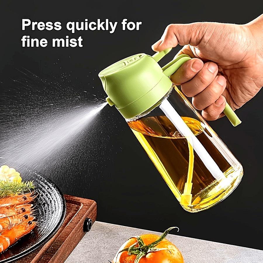 

1 шт. Портативний розпилювач та дозатор олії «2-в-1», Кухонна система управління олією подвійної функції | 470 мл зелений