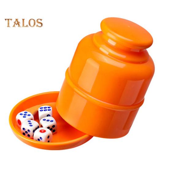 

1 набор игральных костей с 5 точками, прочный ручной шейкер, чашка для бара, вечеринки, KTV, азартных игр, питья, настольных игр, казино, оборудование оранжевый