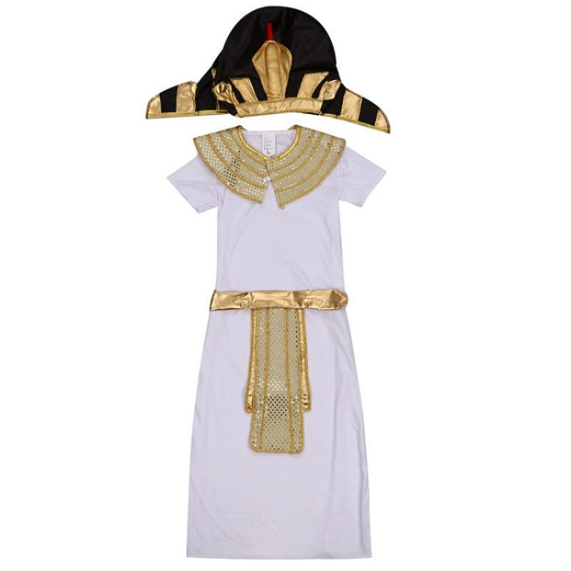 Child Pharaoh Cosplay Costume Ancient Egyptian King Outfit Halloween Props Party