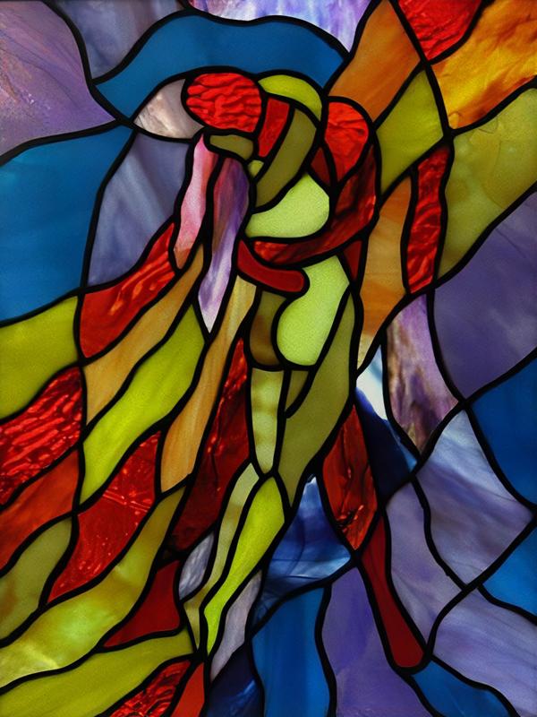 

3D Frosted Stained Glass Window Glass Film, Custom Mosaic Art Design Static Cling Glass Sticker for Home Decor Window Treatment (as the picture,30X40cm)