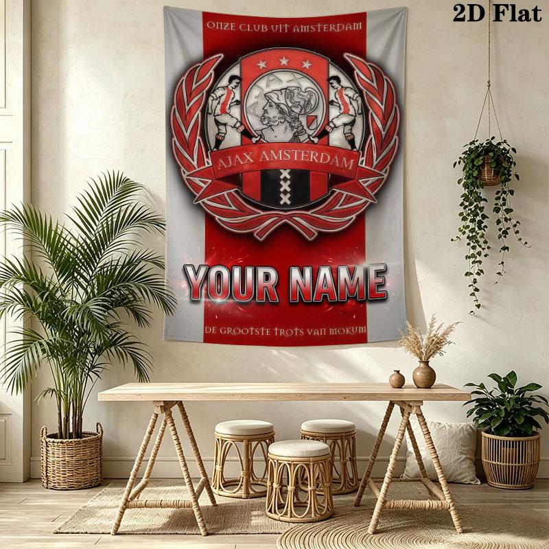 Afc Ajax Wall Hanging Printed Fabric Blanket Decorative Tapestries for Bedroom Living Room Home Decor