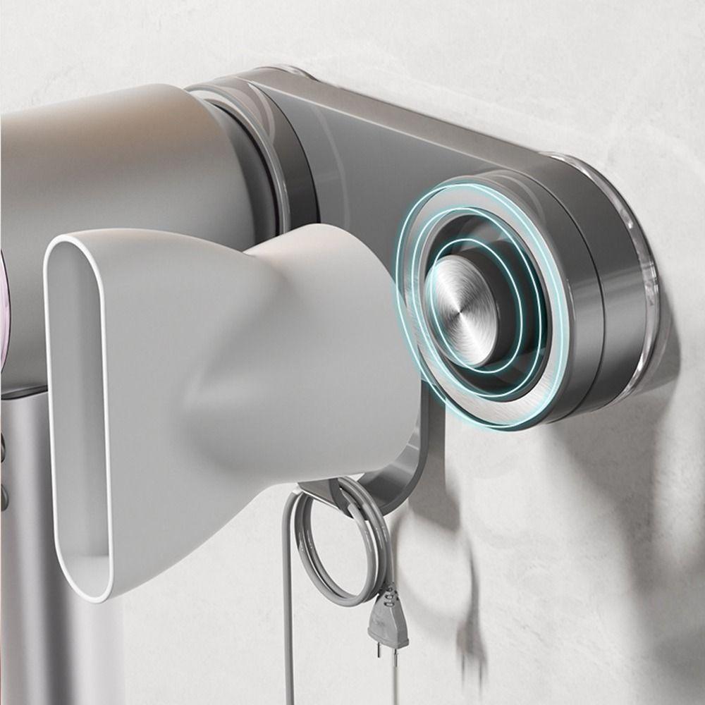 Wall Mounted Magnetic Hair Dryer Holder Non Perforated Hair Drier Storage Stand  Bathroom