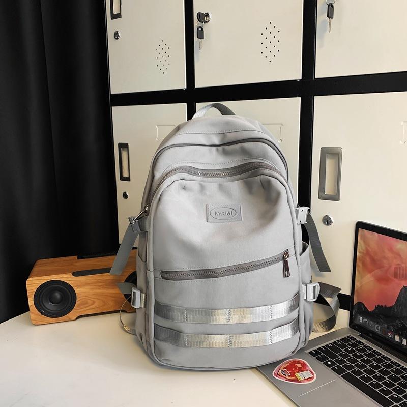 Schoolbag Backpack Male Simple Large Capacity Junior High School Student Schoolbag Trendy Cool Hong Kong Style Couple Leisure Travel Backpack