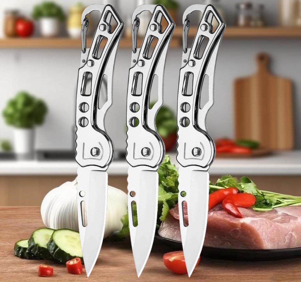 High-end folding fruit knife, stainless steel, easy to carry, with anti-slip handle, suitable for kitchen accessory pocket knife