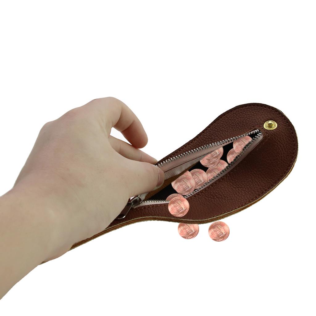 Monedero Marrón Cuero Billetera Monedero Embrague Plegable Cremallera Bolsa Almacenamiento