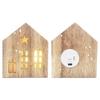 Rustic Style Wooden House Lantern Christmas House Shape Lamp Tabletop Centerpiece Ornament For Christmas New Year Decoration