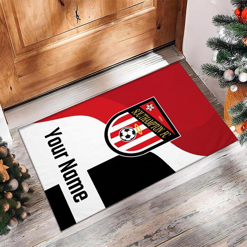 Southampton FC Printed Crystal Velvet Rug Non‑Slip Crystal Velvet Carpet For Sofa Bedroom Indoor Home Decoration