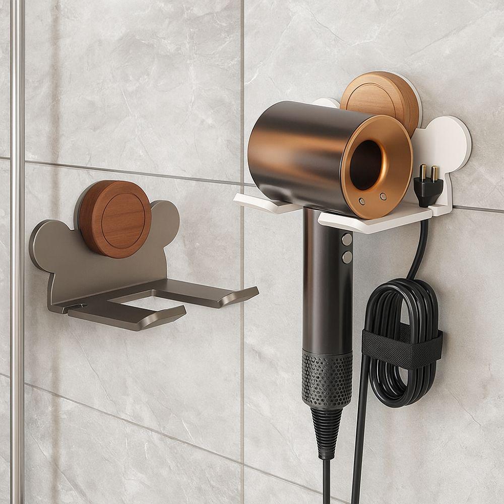 Wall Mounted Suction Cup Hair Dryer Holder Punch Free Blower Holder Hair Dryer Rack  Bathroom