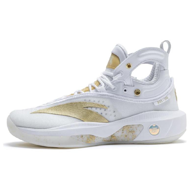 

Новые баскетбольные кроссовки Anta KT8 KT 8 с амортизацией, нескользящие, износостойкие, высокие, бело-золотые 512240511-1 46