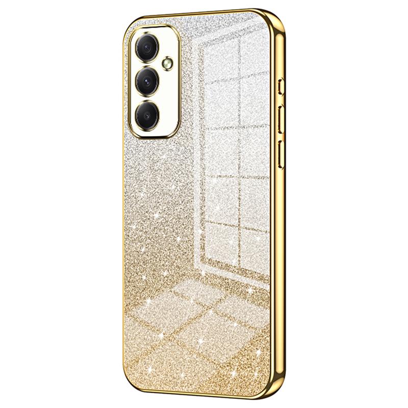 

For Samsung Galaxy A34 5G Cell Phone Cases Electroplating Gradient Glitter TPU Cover Gold