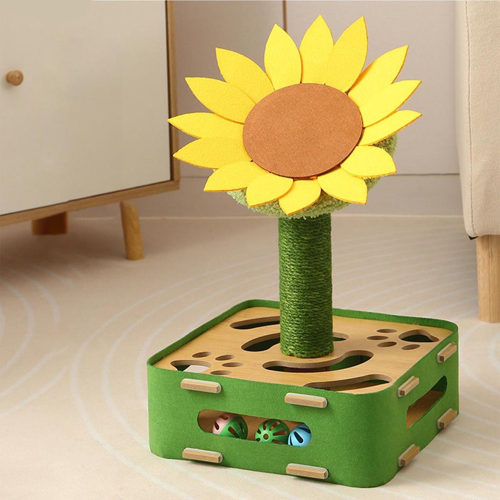 Cat Puzzle Toy Sunflower Design Puzzle Cat Enrichment Toys Game Enrichment Scratcher For Training Mental Exercise Indoor Play