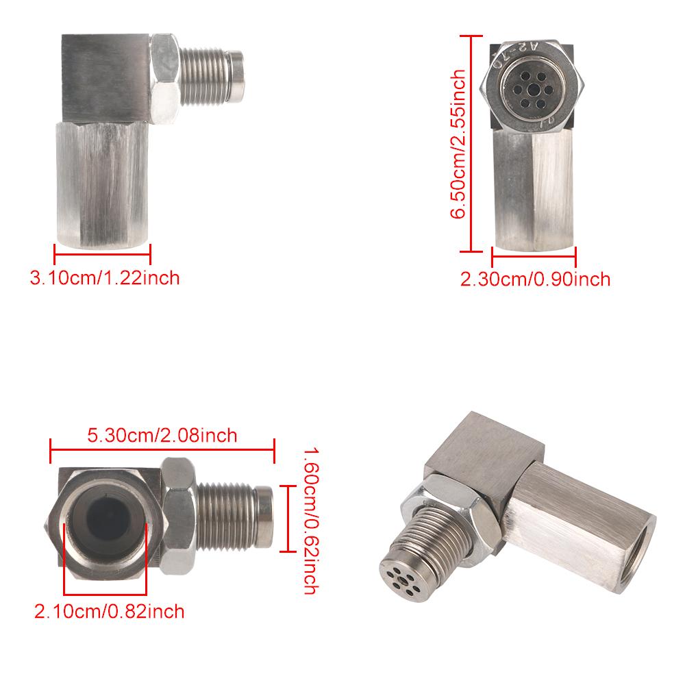 O2 Oxygen Sensor Spacer 90 Degree or 45 Degree Universal O2 Oxygen Sensor Extender O2 Bung Extension Catalytic Converter