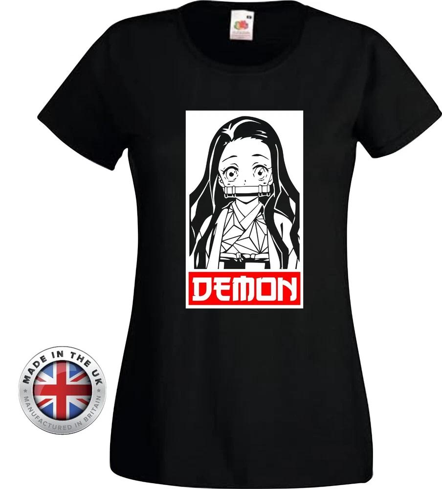 Demon Slayer Tshirt Nezuko Kamado Comunisexd Style Ladies Fit Unisex Black Tshirt S