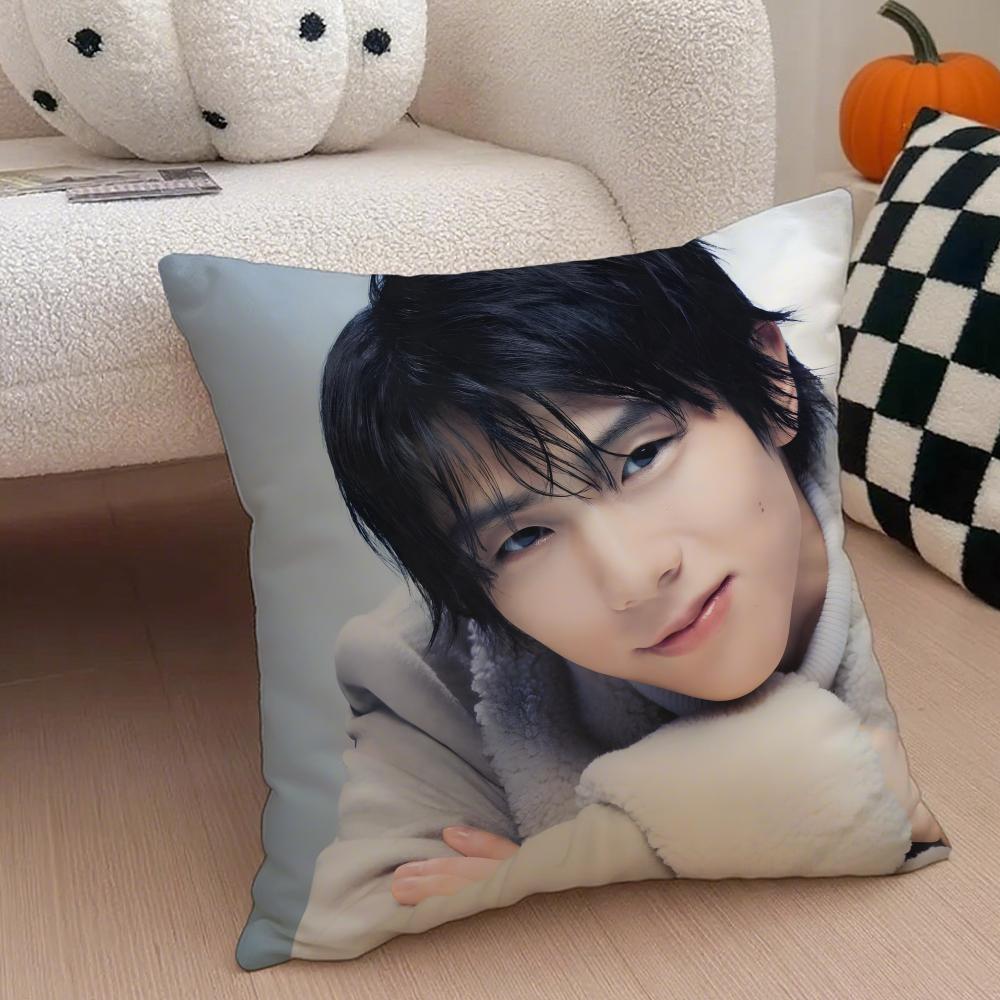 figure skating HHanyu Yuzuru Cushion Cover Throw Pillow Cover Hidden Button Durable Polyester Chair Cushion