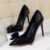 New Woman Yellow Blue Pink Sexy High Heels Pumps Butterfly Knots Party Shoes Female Escarpins Talons Stiletto Wedding Pumps