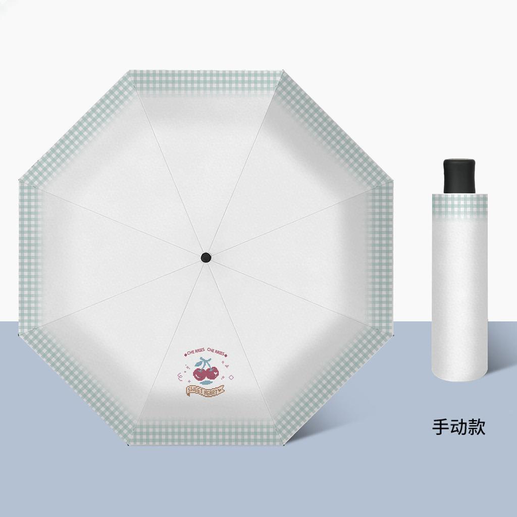 Wholesale Three-fold Automatic Sun-and-rain Umbrella, Cartoon Digital Folding Umbrella, Black Glue, UV Protection, Sun Protection, Sun Umbrella