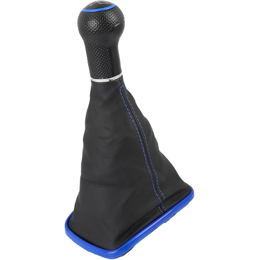 

5 Speed 12mm Inner Hole Dia Gear Shift Knob Gaiter Boot Cover PVC Leather Blue for Volkswagen Mk4 Golf GTI R32 99-05 1J0711113EG Item Replacement