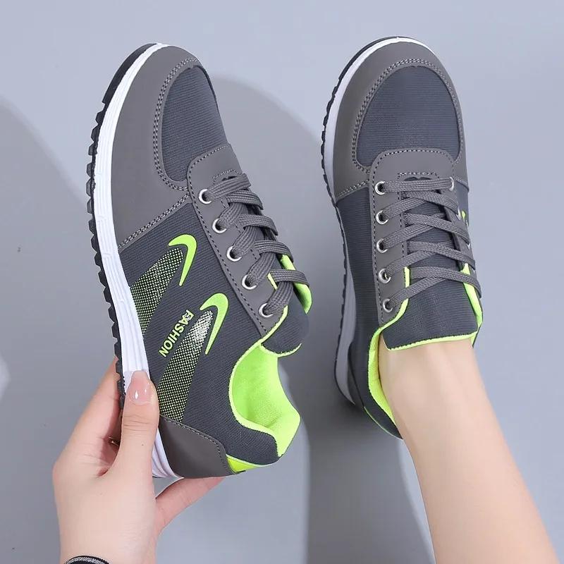 Spring New Women's Breathable Mesh Platform Shoes Fashion Lace Up Women's Casual Sneakers Outdoor Running Shoes Women Tenis
