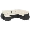 VidaXL Garden Lounge Set with Cushions 7 Pcs, Patio Sofas, Patio Furniture Set, Outdoor Furniture, Black 3254033